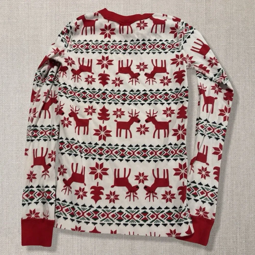 Hanna Andersson Dear Deer Christmas Organic Cotton PJ Top Only 10 Kids